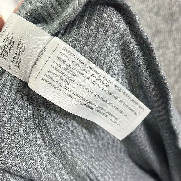 Abercrombie & Fitch Long Sleeve Shirt Sweater Gray Crop Tike Womens Size M - Picture 6 of 8
